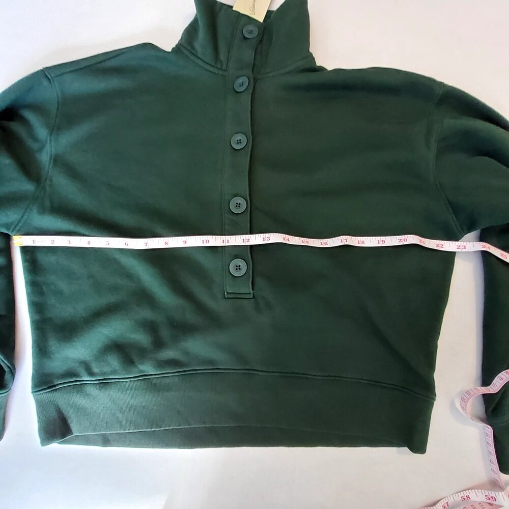 Universal Thread Dark Green Button-Up Mock Neck S… - image 6